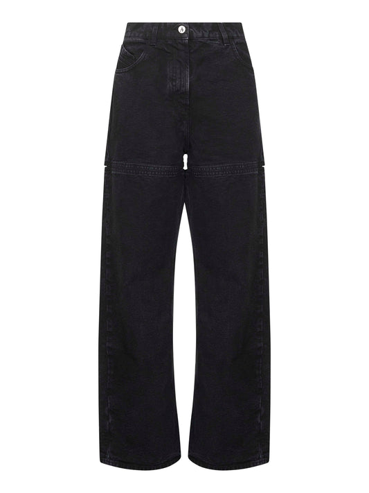 The Attico Women Black Washed Denim Cut-Out Jeans