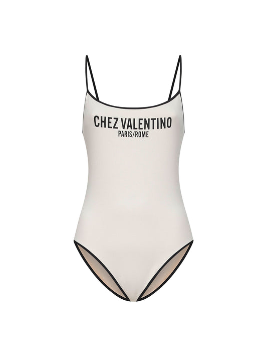 Valentino Women Pink Chez Valentino Print One-Piece Swimsuit