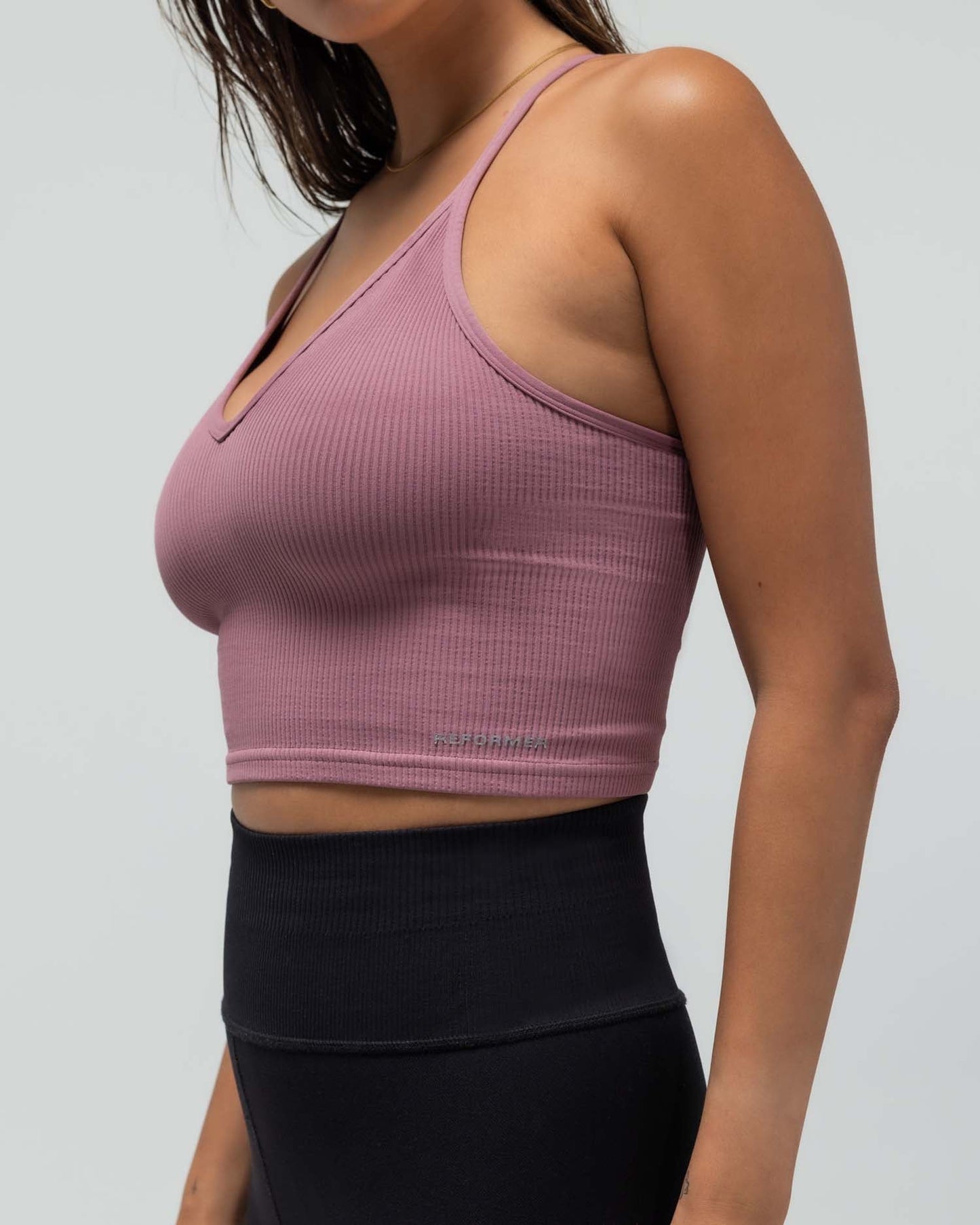 THE CROP RACERBACK V-NECK TANK TOP