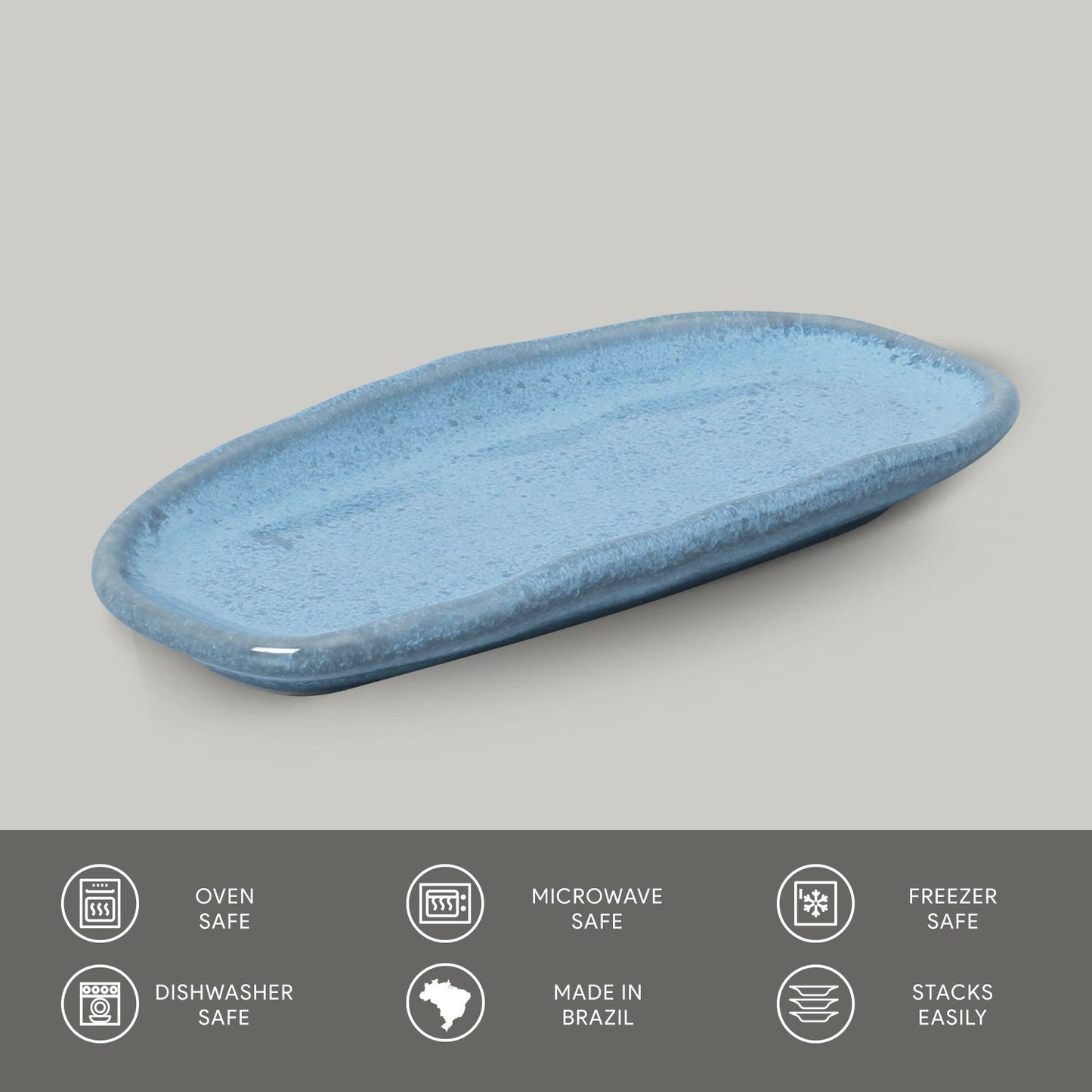 Shallow Organic Oval Platter Mini Set of 4