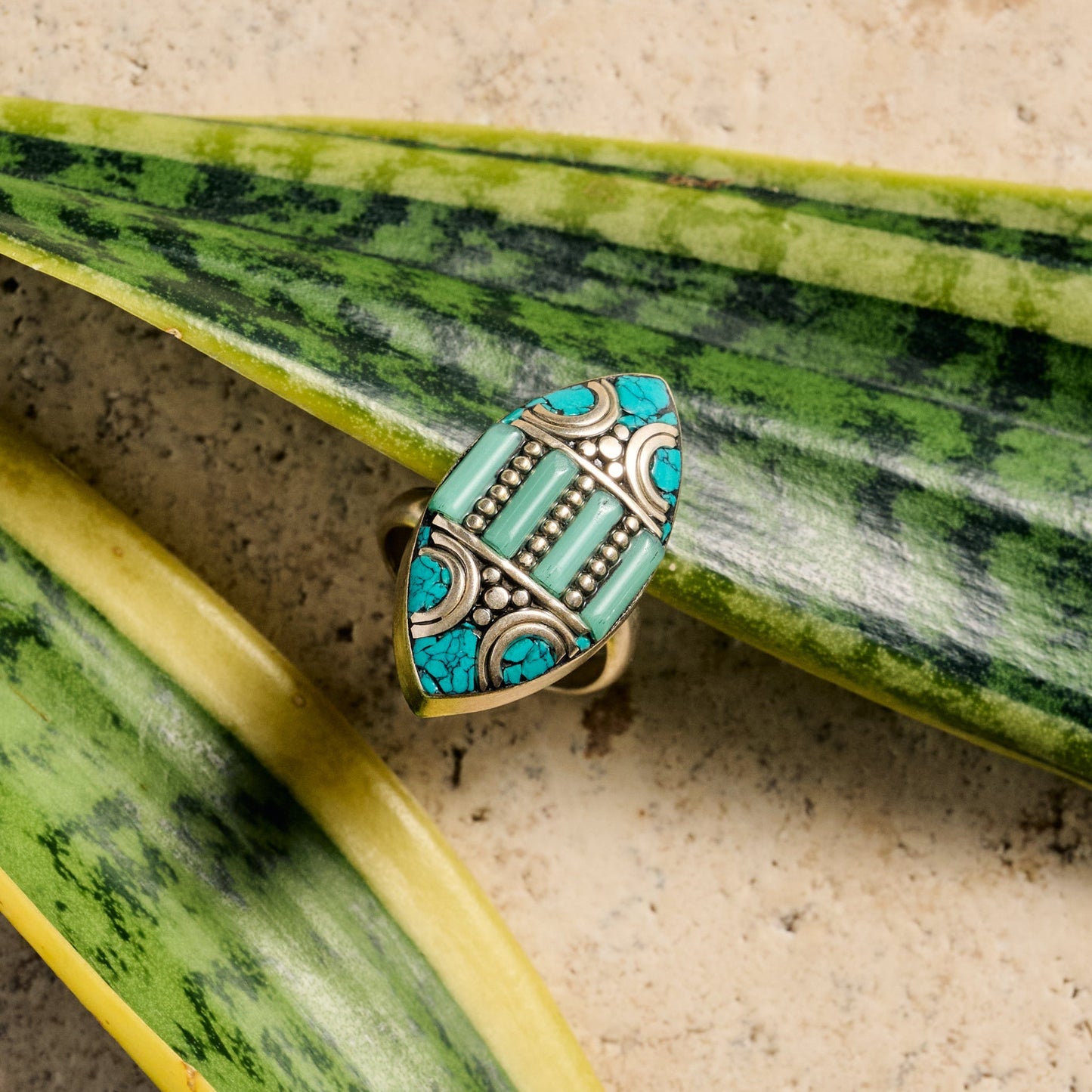 Amkha Silver & Turquoise Ring