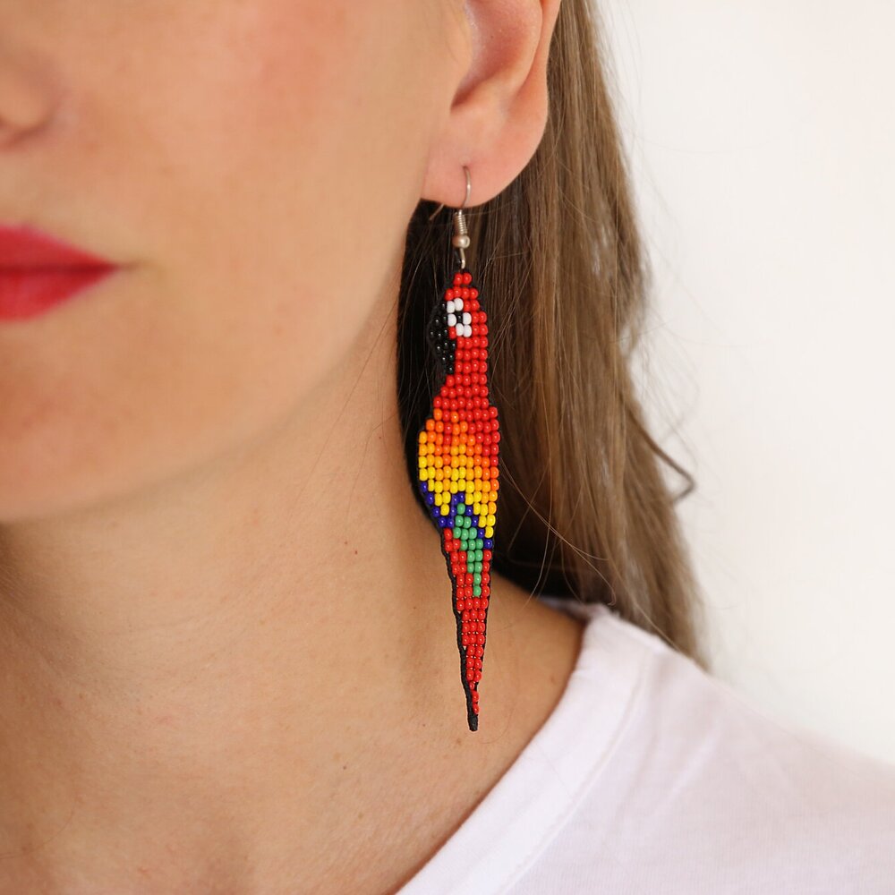 Red Parrot Earrings