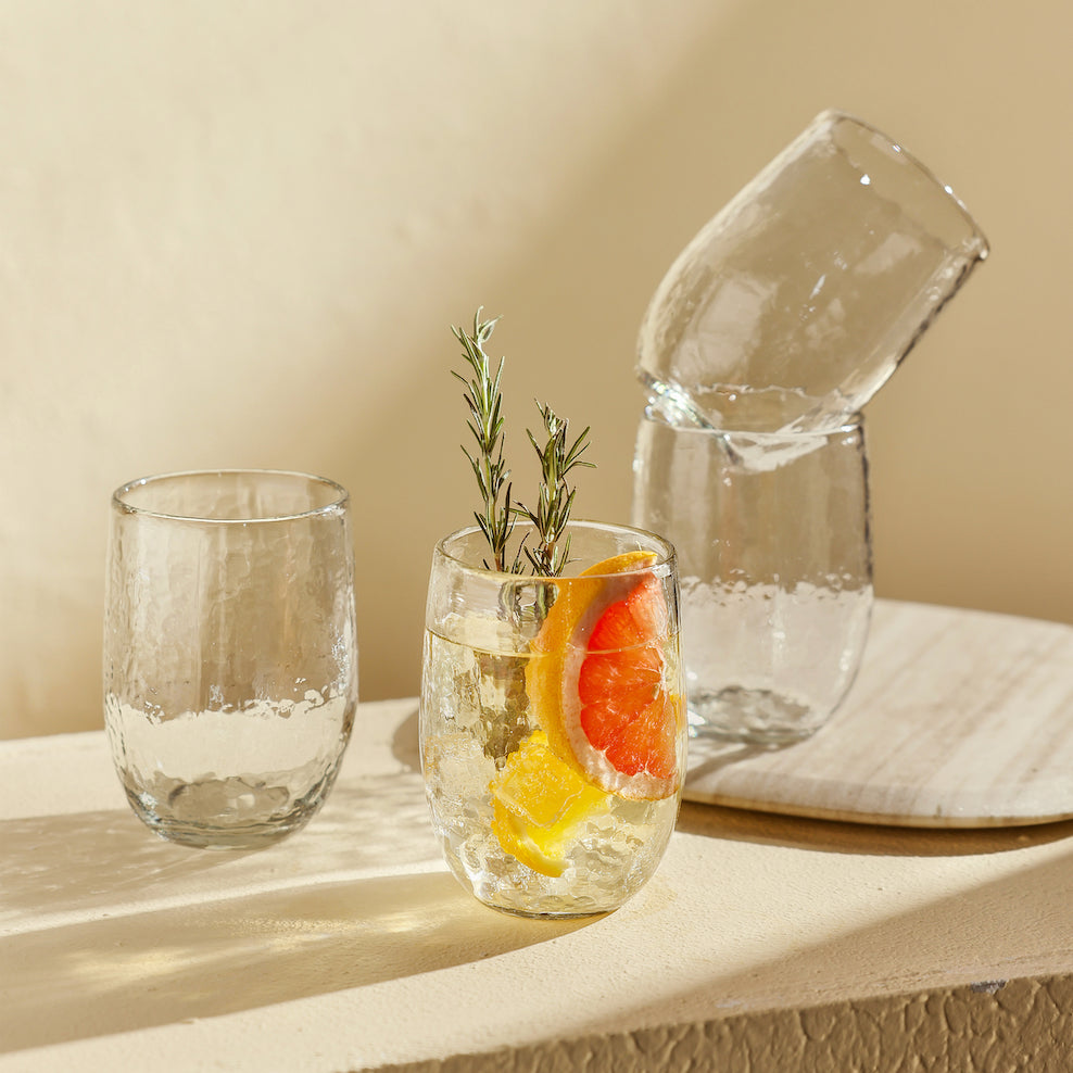 Pebbled Medium Glasses - Set of 4