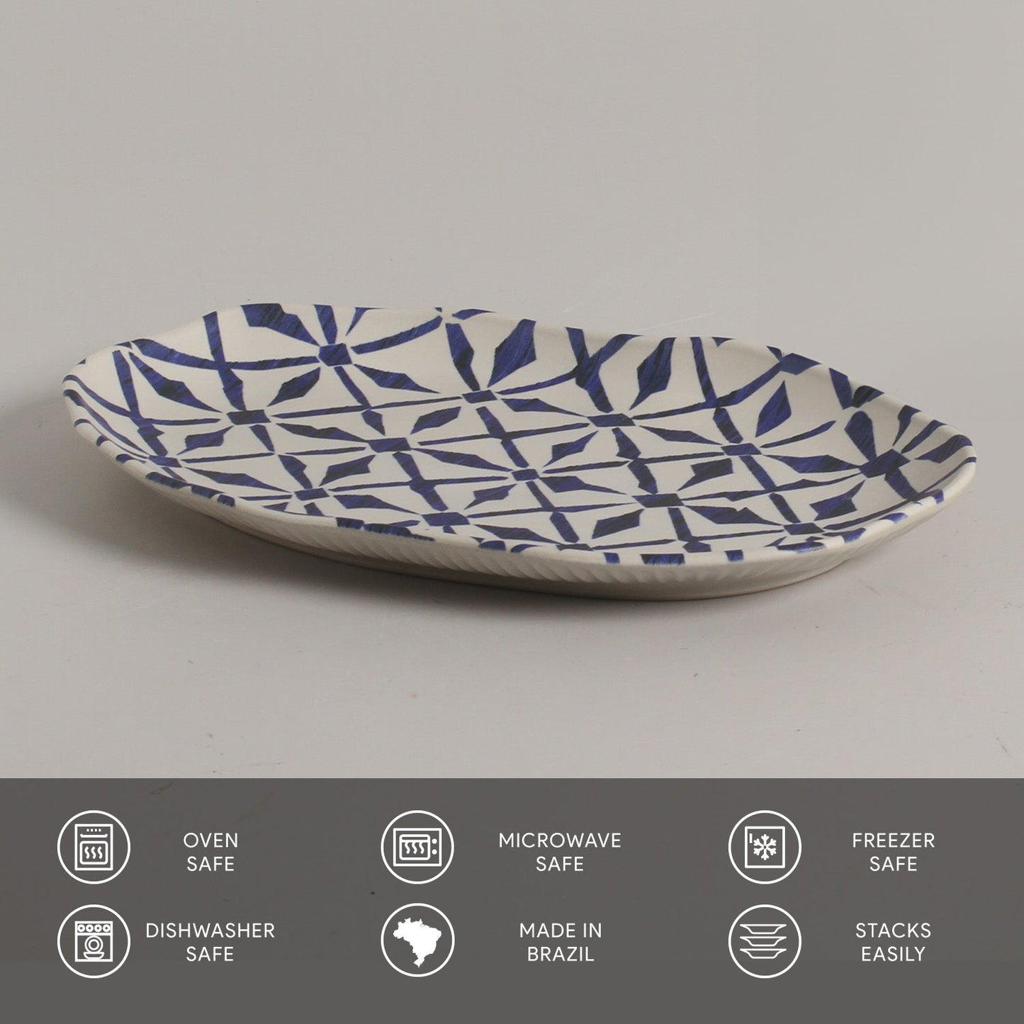 Shallow Bio Oval Platter Medium Set of 4