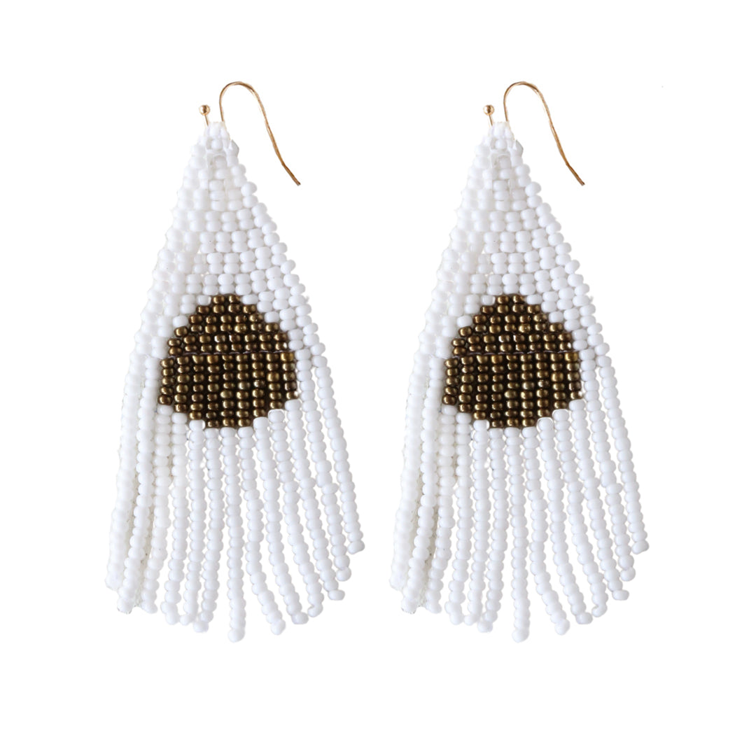 Luna White Embera Earring