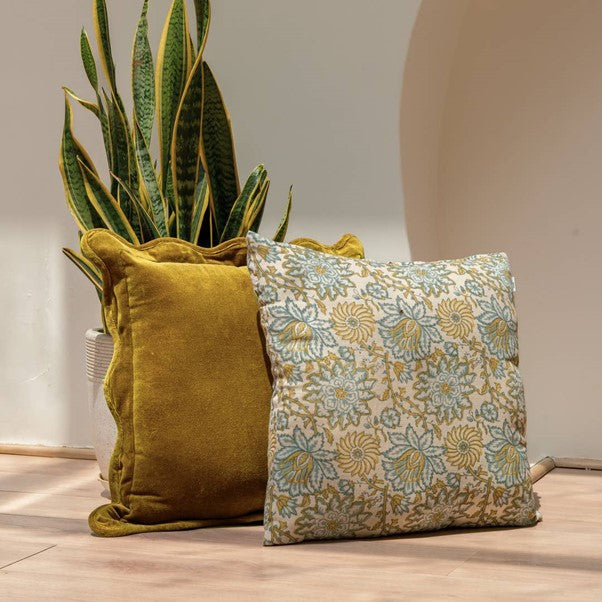 Bloom Blockprint Pillow Cover
