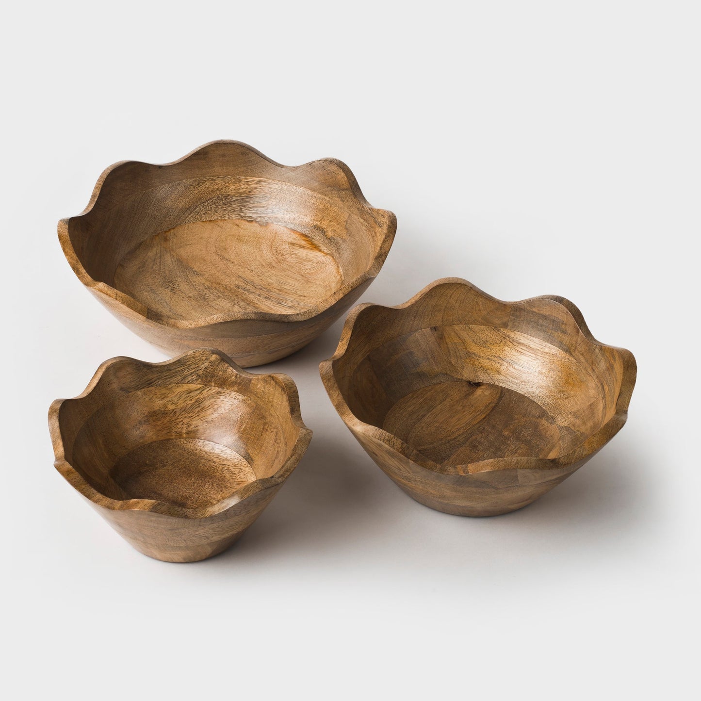 Scalloped Mangowood Bowls