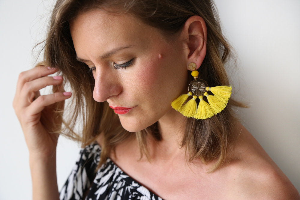 Sol Tassel Earring - Yellow