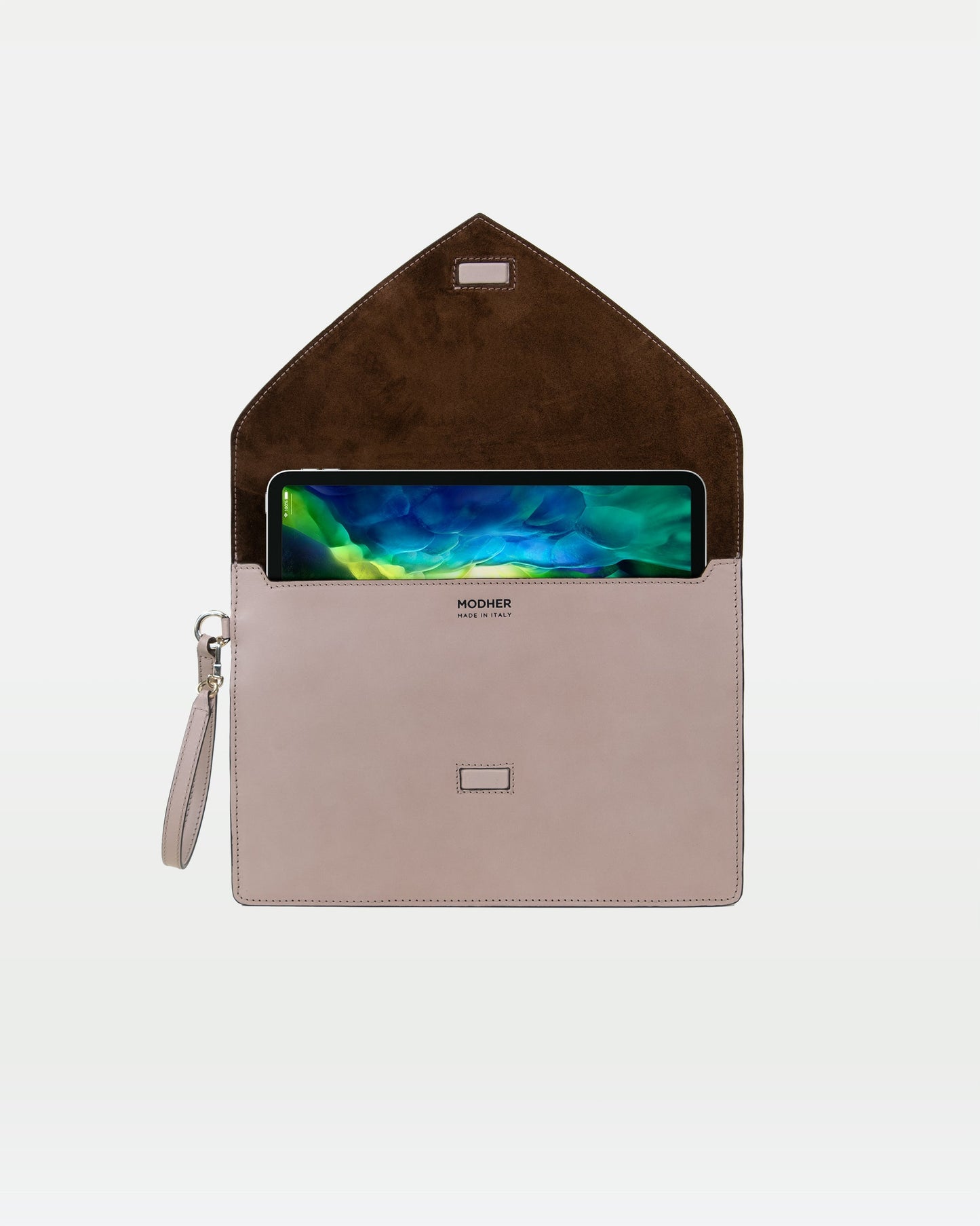 Envelope Clutch in Vegetable tanned calfskin and Suede Leather