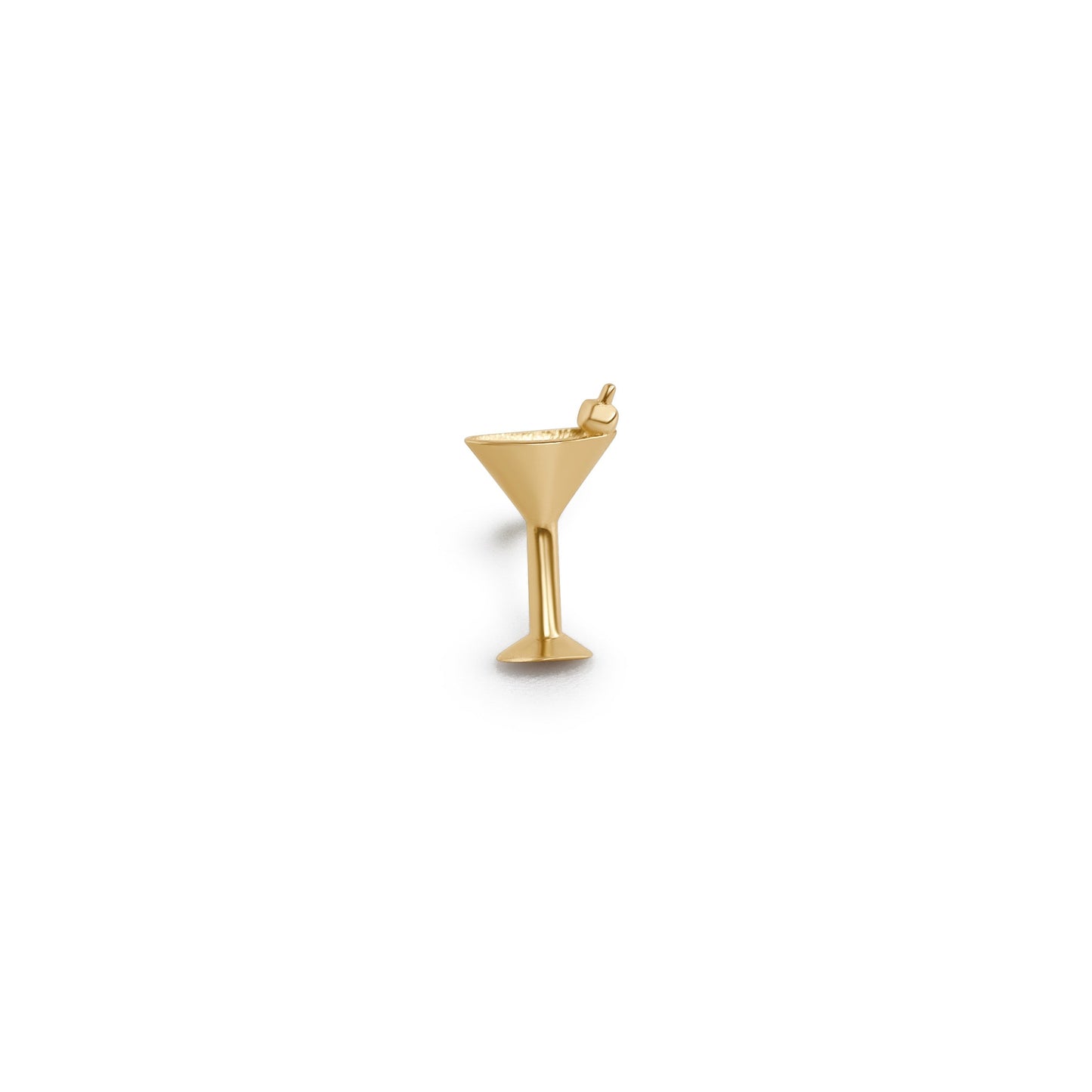 14K Yellow Gold Martini Stud