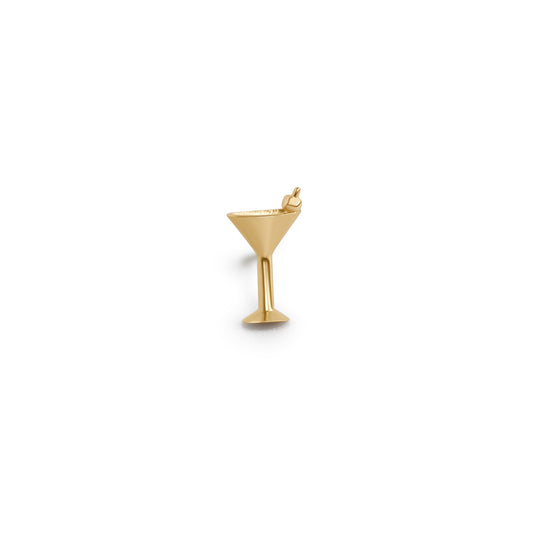 14K Yellow Gold Martini Stud
