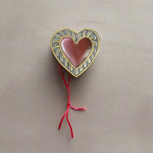 Red Painted Heart Ornament