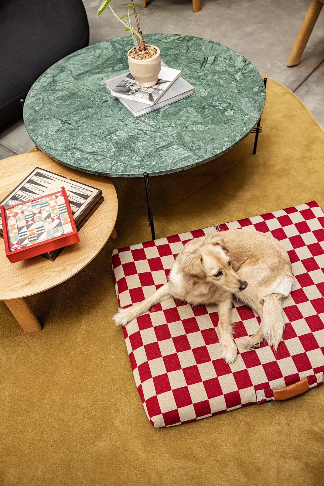 Red Checker | Dog Bed with Cover