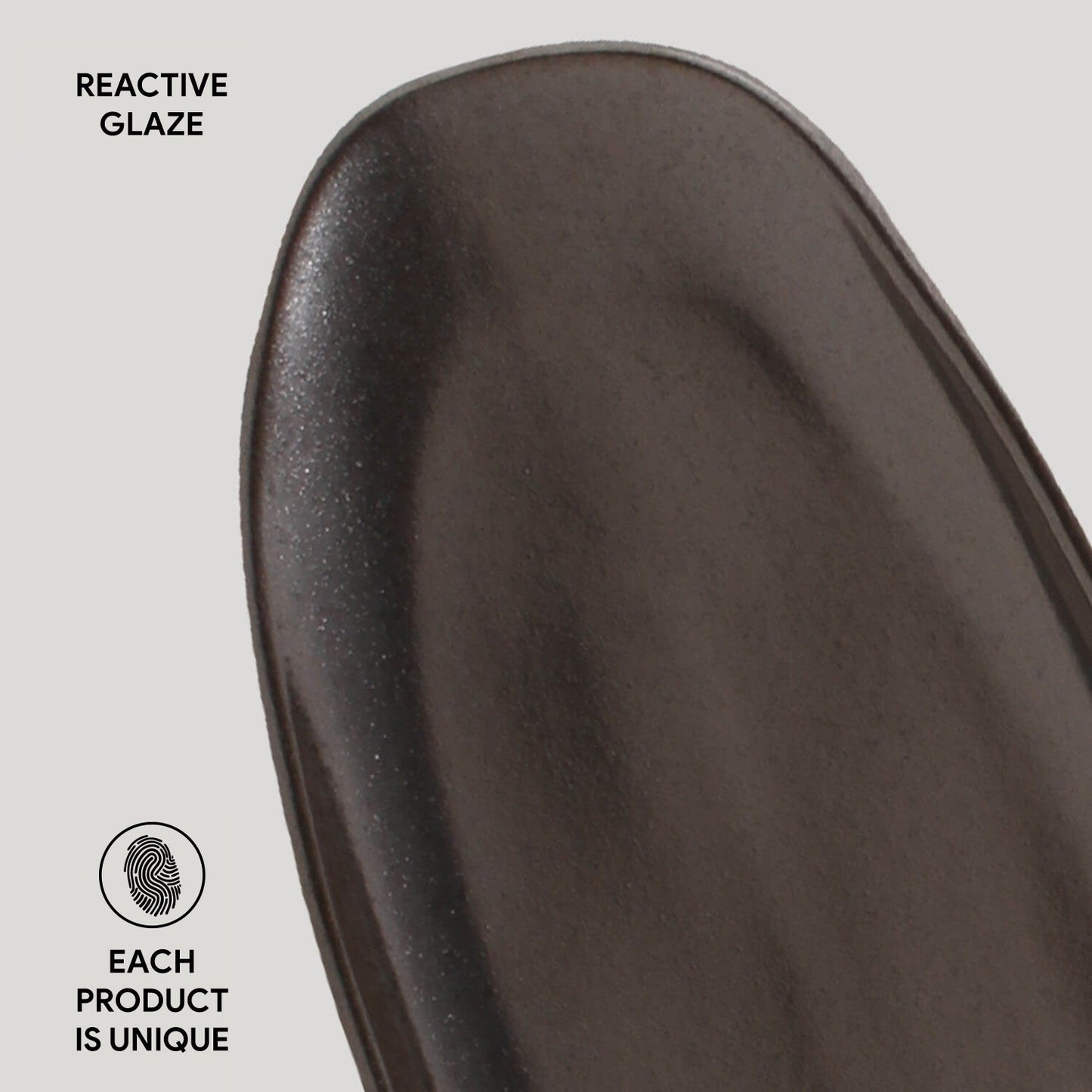 Shallow Organic Oval Platter Large Set of 4