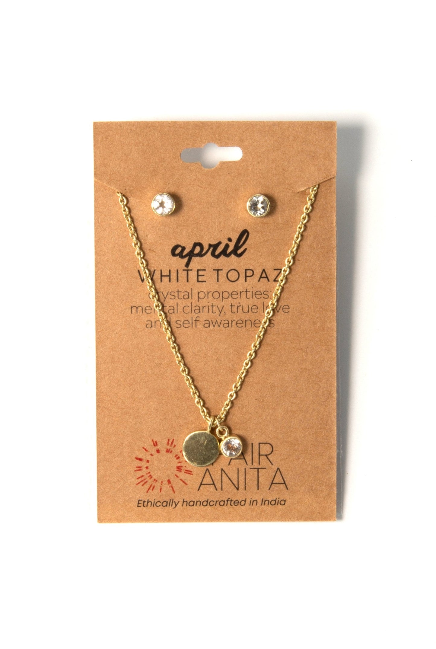 Birthstone Crystal Necklace and Earring Set