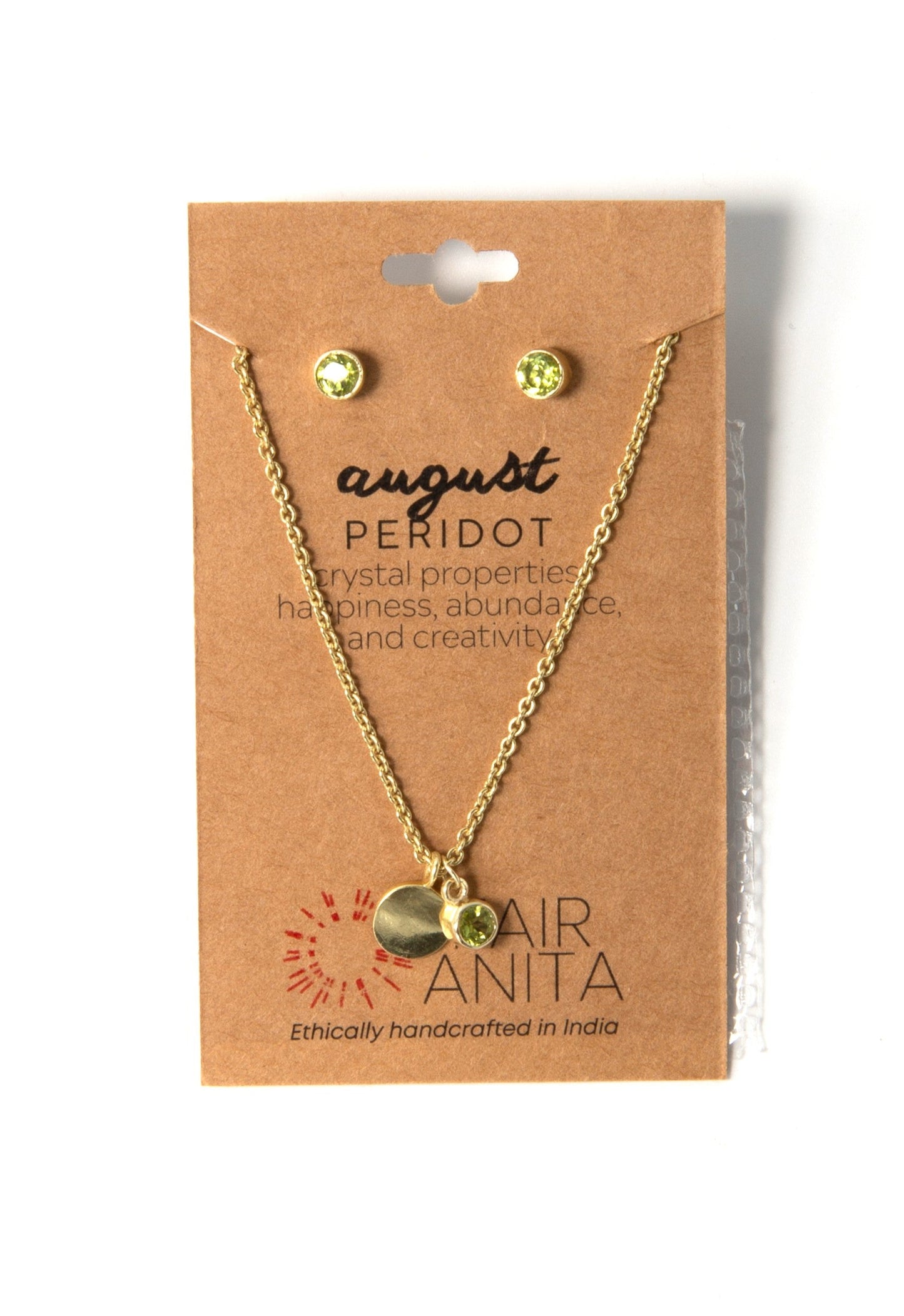 Birthstone Crystal Necklace and Earring Set