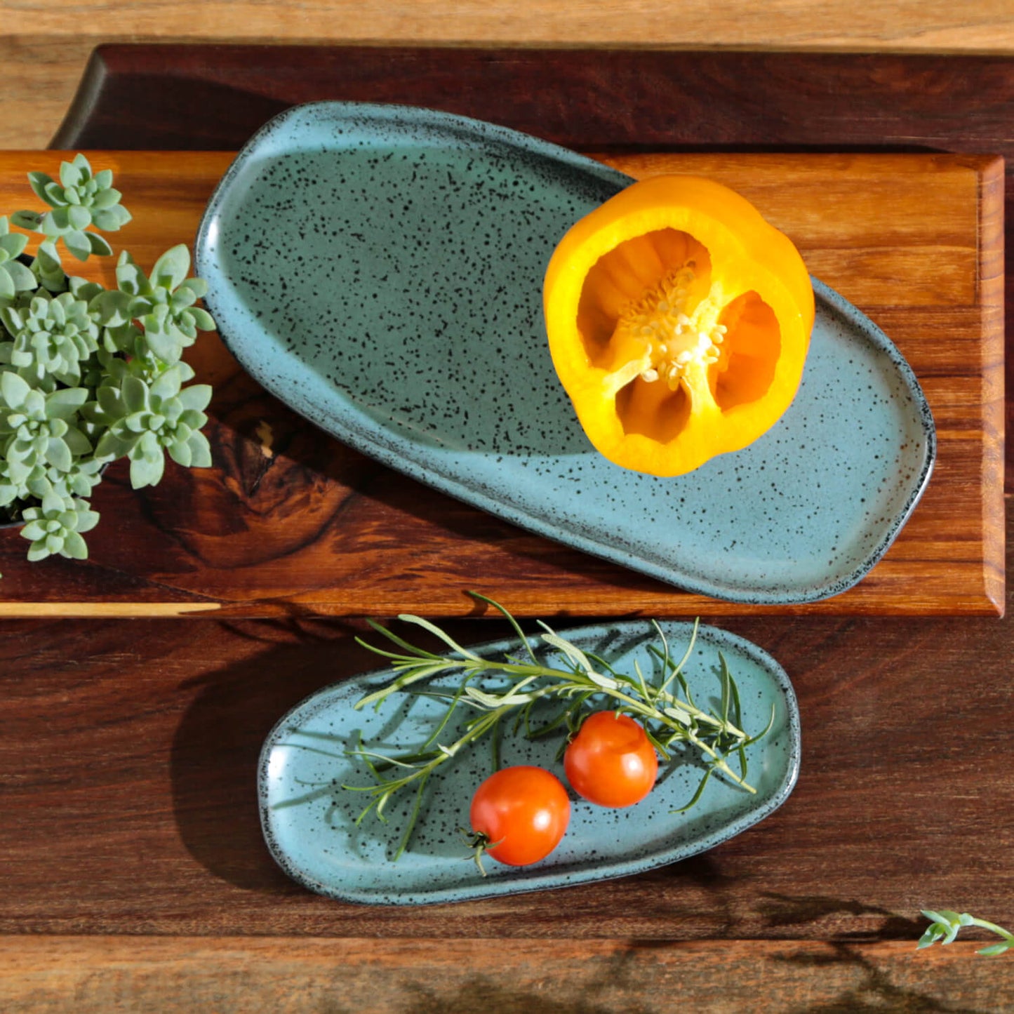 Shallow Organic Oval Platter Mini Set of 4