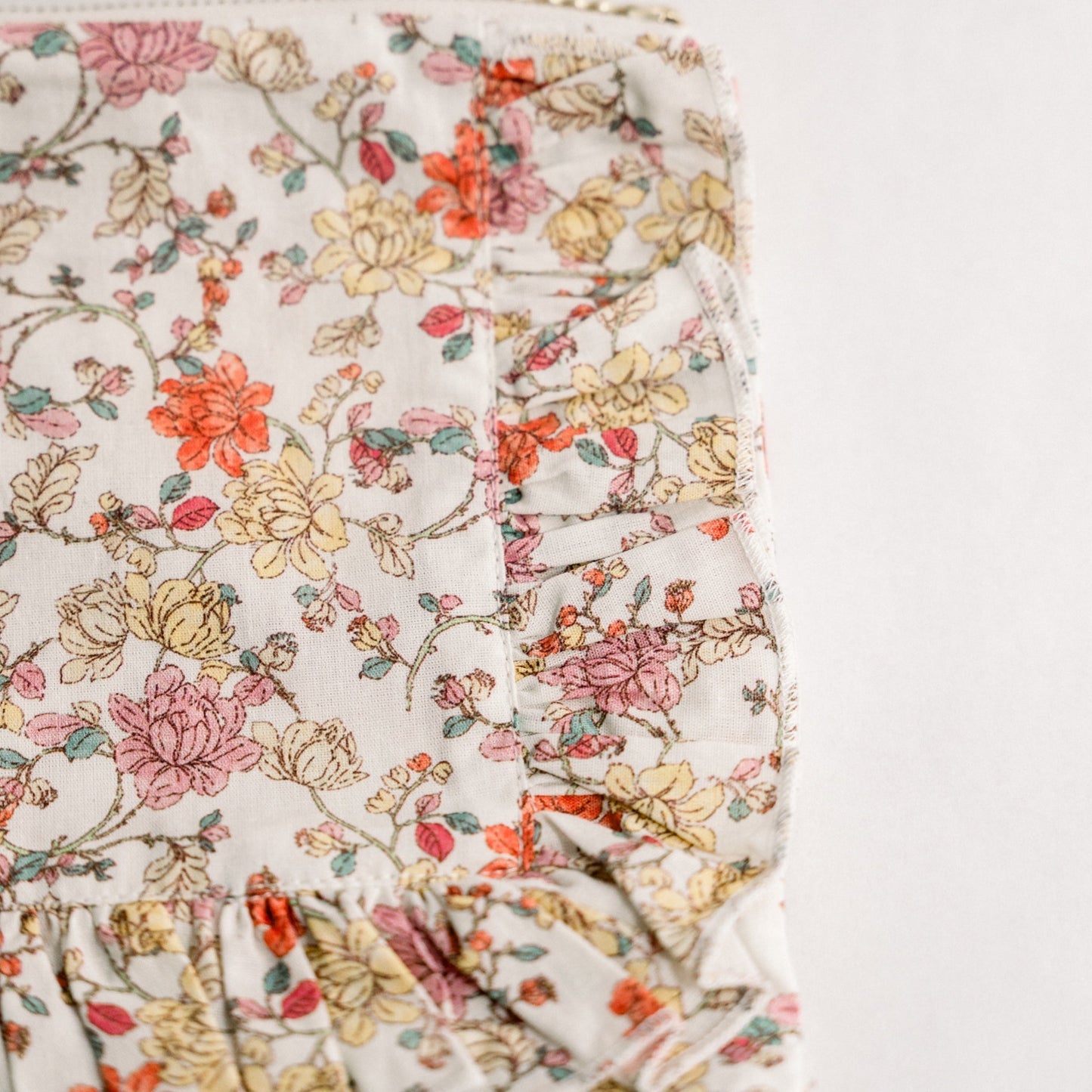 Midsummer Vine | Timeless Floral Ruffle Zipper Pouch