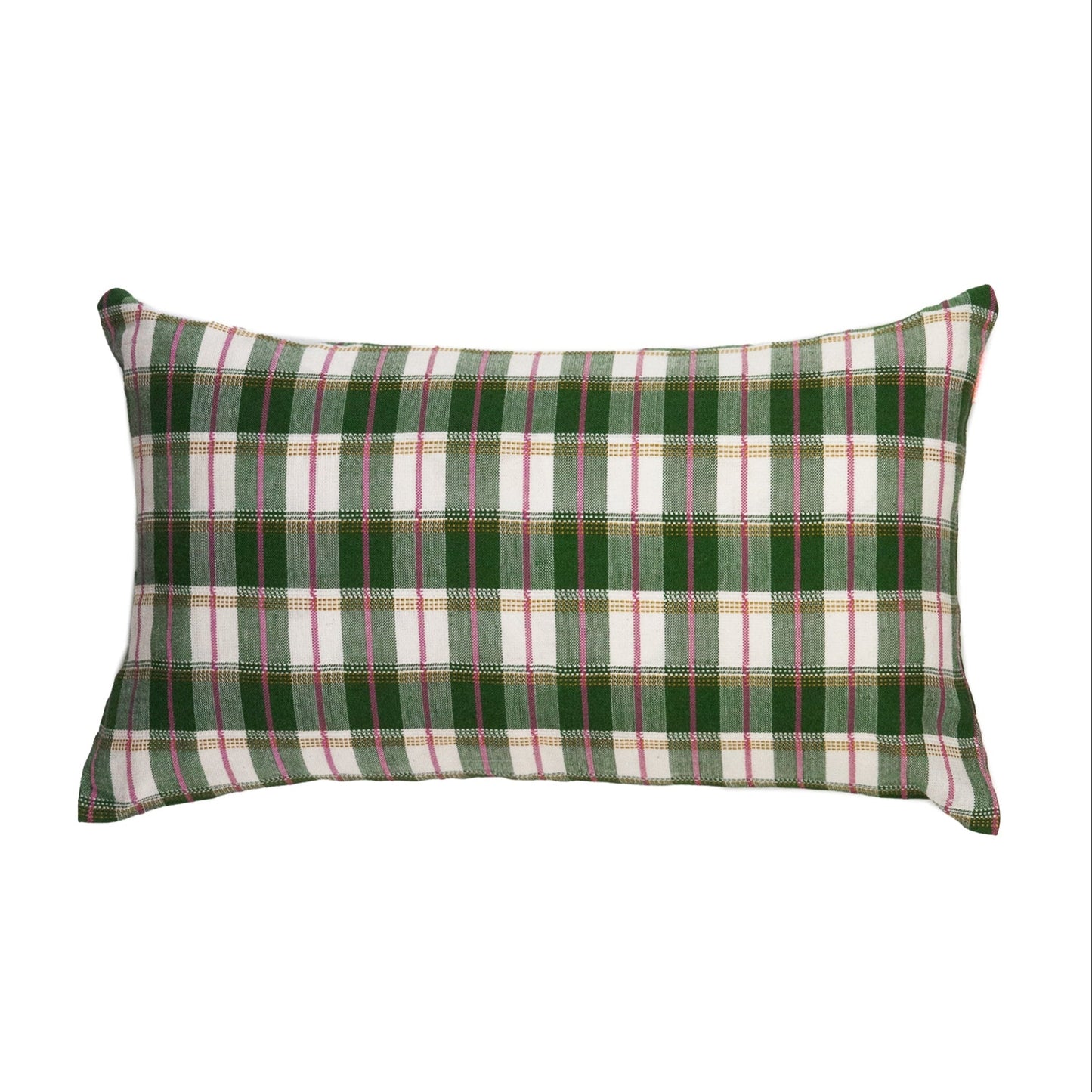Archive NY San Andres Gingham Green Lumbar Pillow
