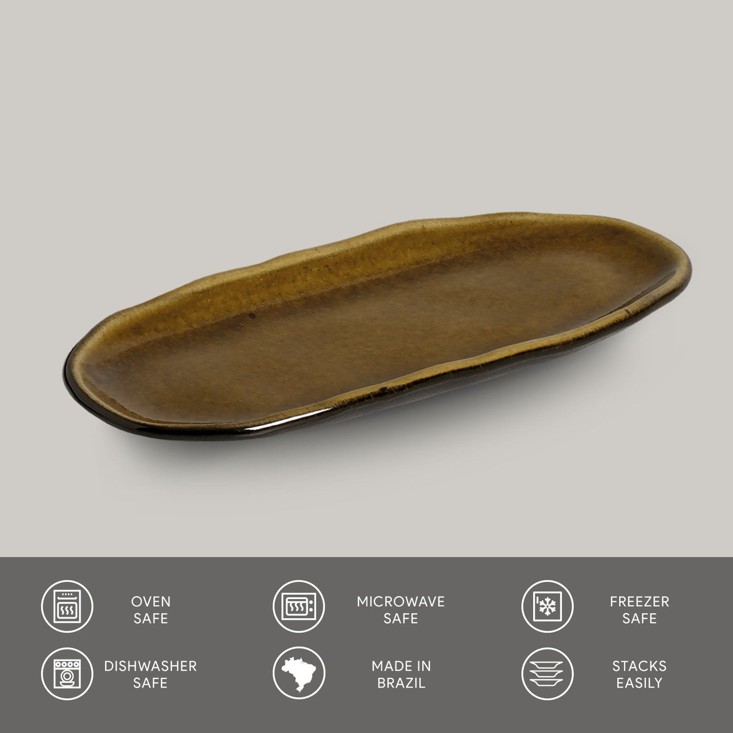 Shallow Organic Oval Platter Mini Set of 4