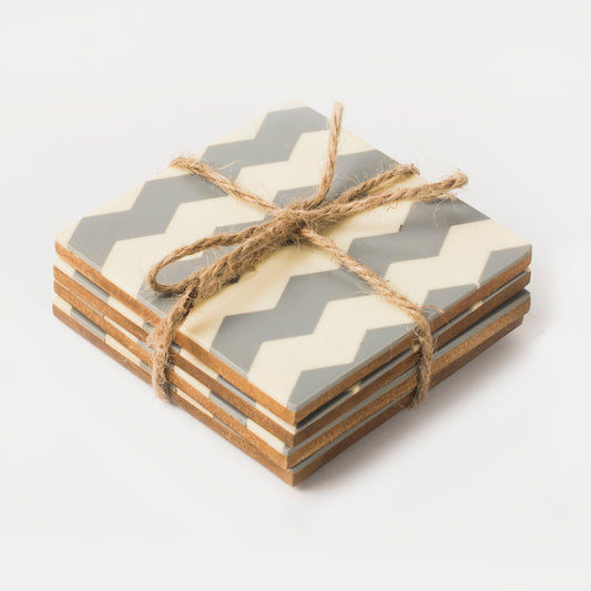 Inlaya Grey and Ivory Coasters