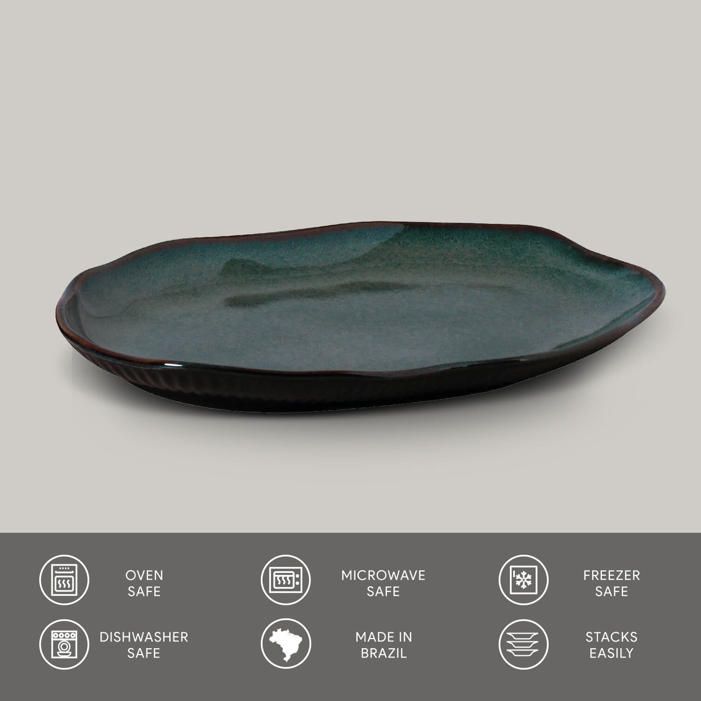 Shallow Bio Oval Platter Medium Set of 4