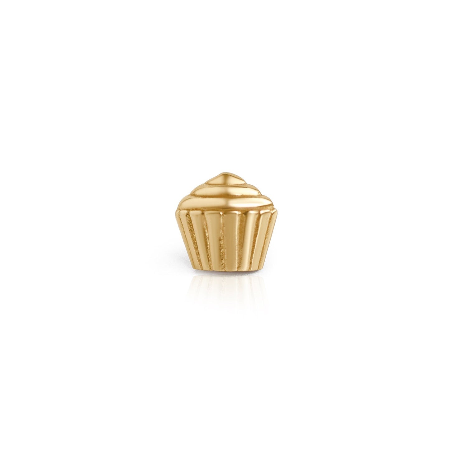 14K Yellow Gold Cupcake Stud