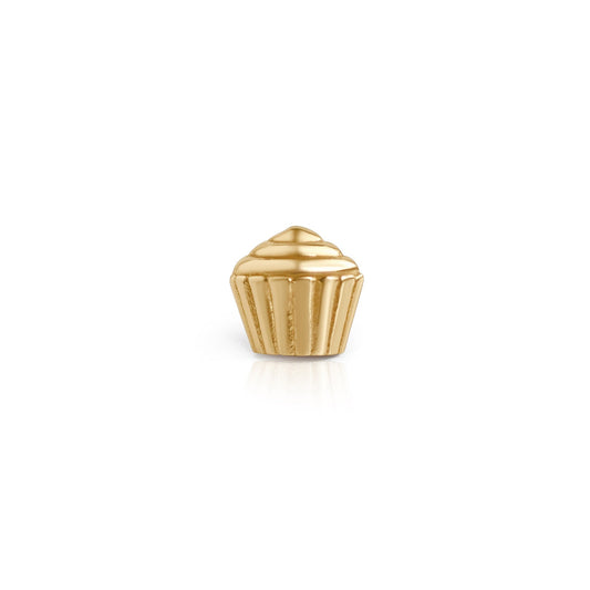 14K Yellow Gold Cupcake Stud