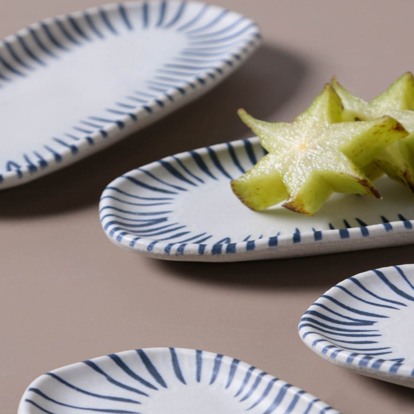 Shallow Organic Oval Platter Mini Set of 4