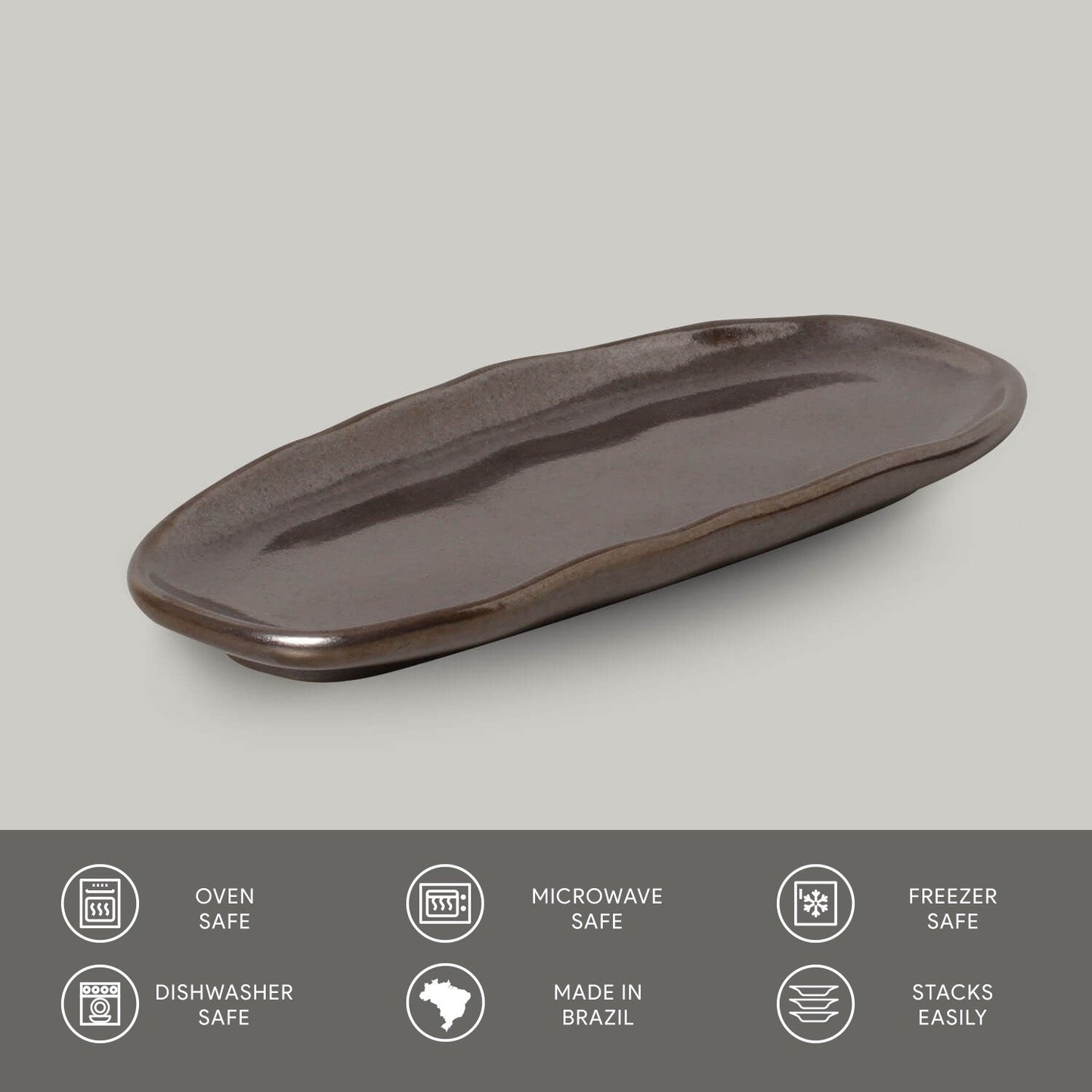 Shallow Organic Oval Platter Mini Set of 4