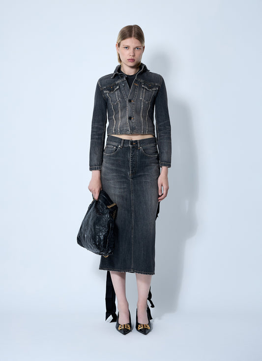 Balenciaga Women Lace-Up Denim Jacket