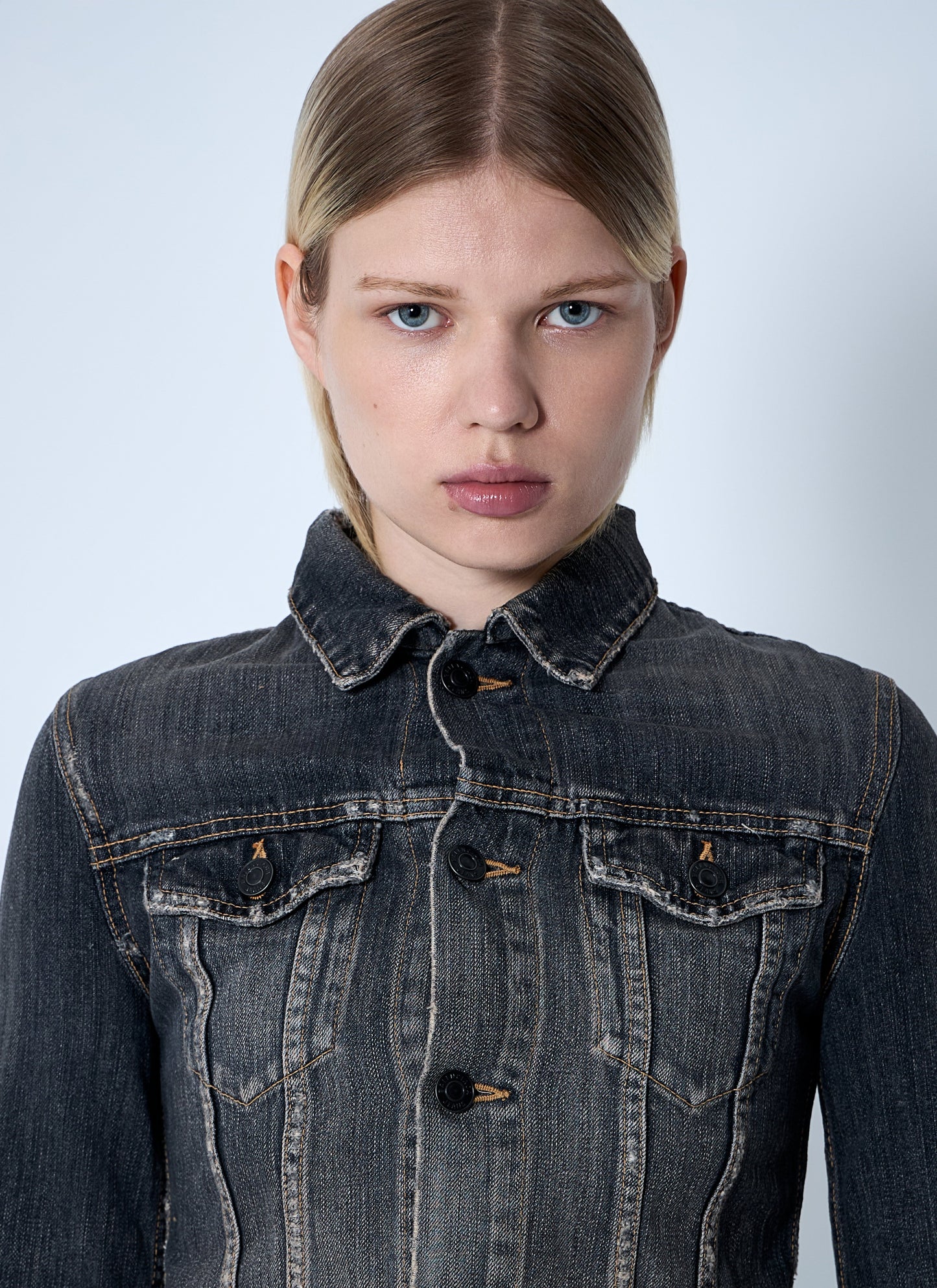 Balenciaga Women Lace-Up Denim Jacket