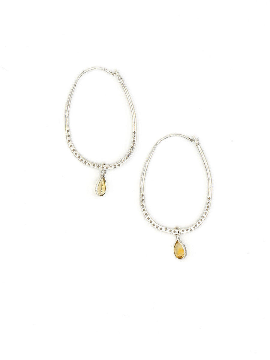 Sunshine Stone Hoop Earrings