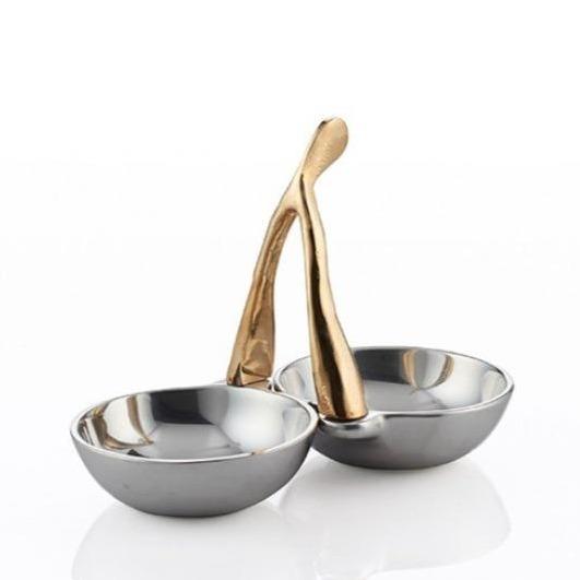 Wishbone Double Condiment Silver/Gold