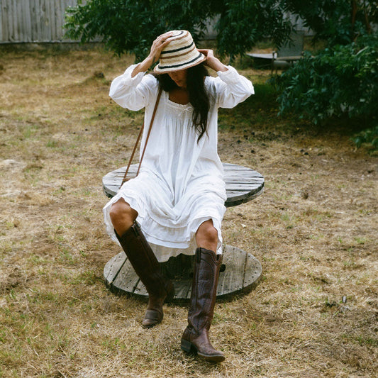 Fall Bucket Hat - Creme Striped