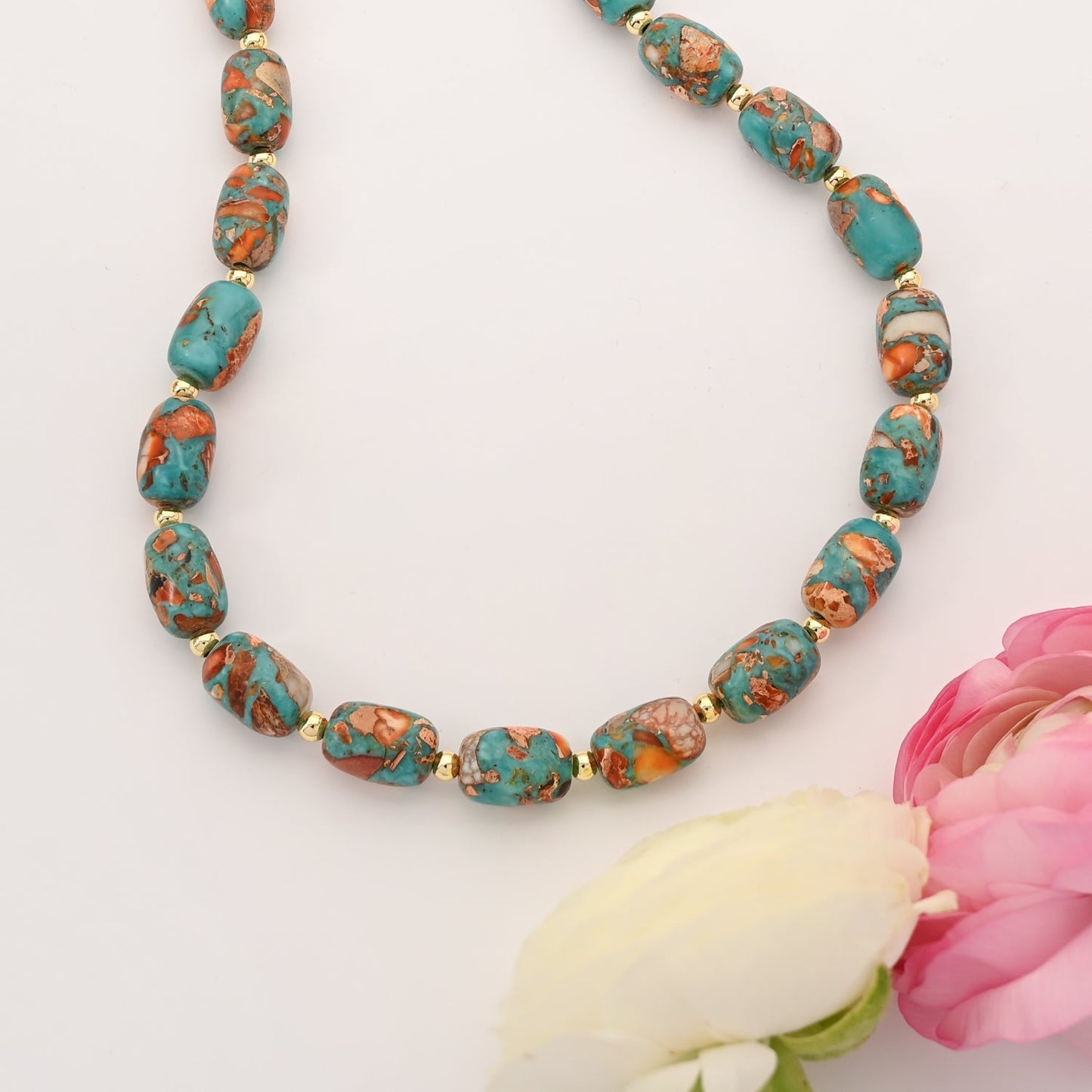 Sierra Bloom Turquoise Emperor Stone Beaded Necklace