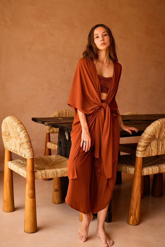 Kaia Flowy Kimono Wrap Duster