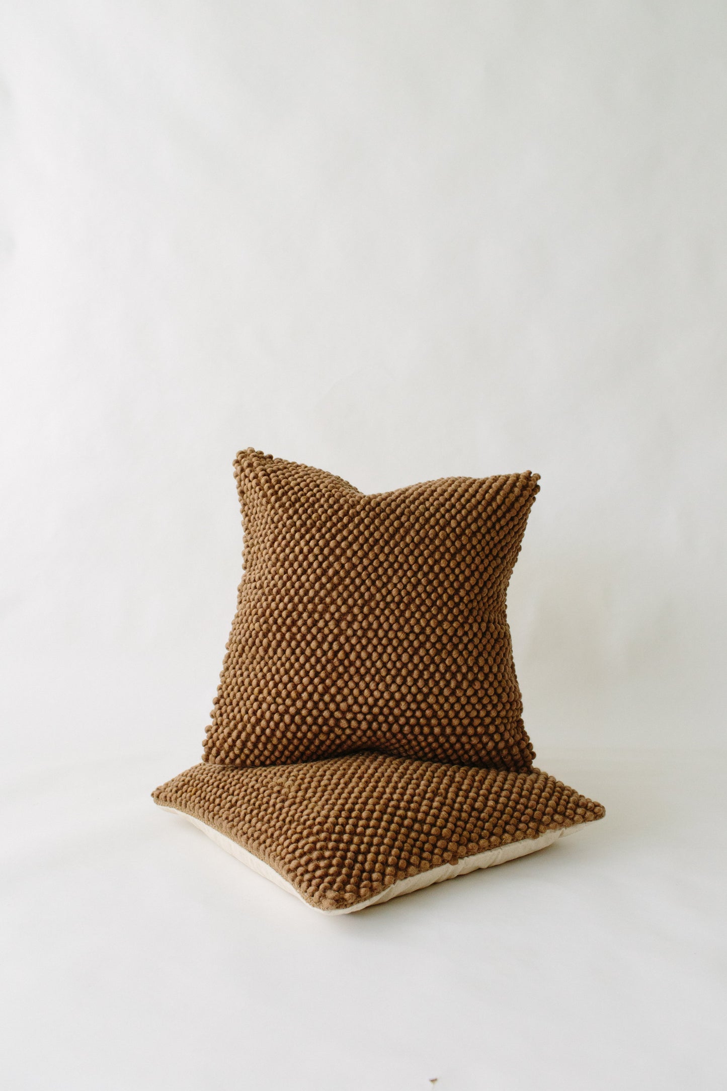 LOOM Imports Brown Nub Wool Pillow cover
