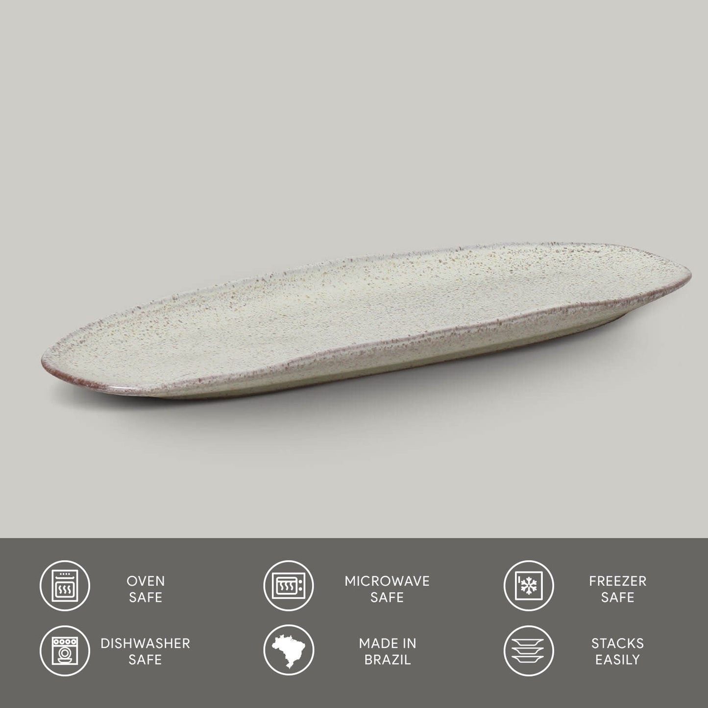 Shallow Organic Oval Platter Large Set of 4