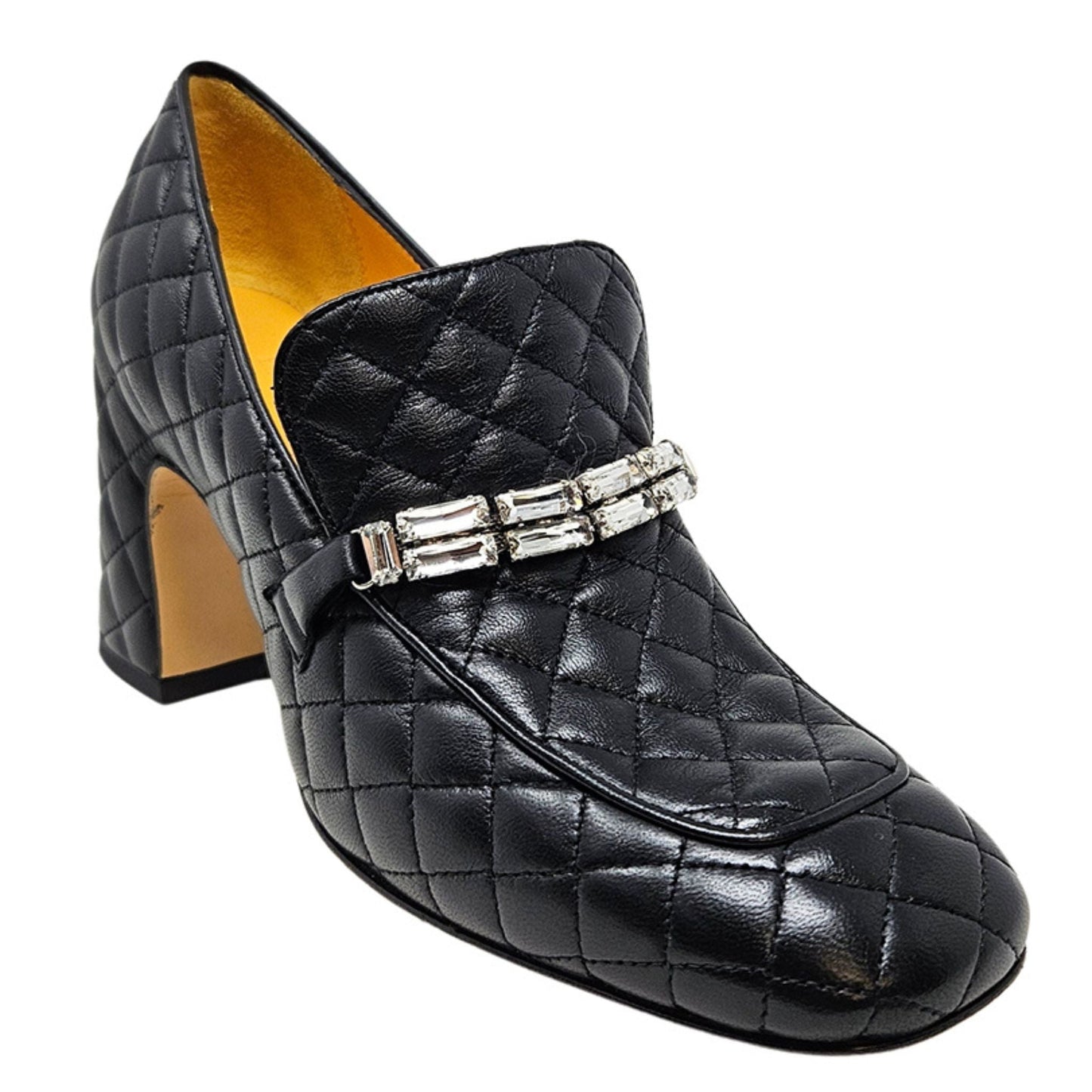 Black Leather Quilted Loafer