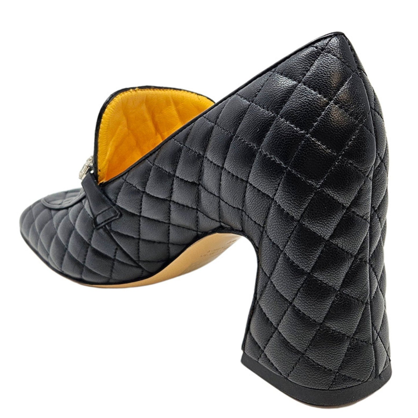 Black Leather Quilted Loafer