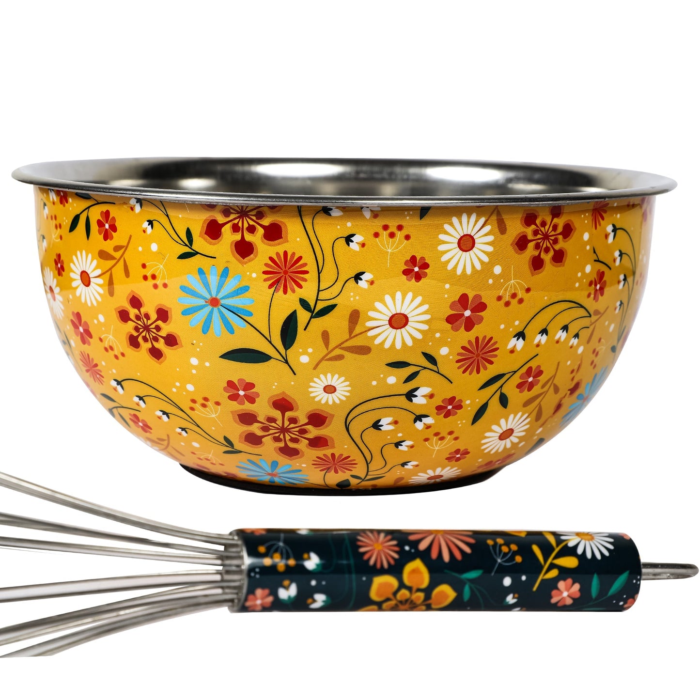 Sunburst Bloom Bowl & Whisk Set