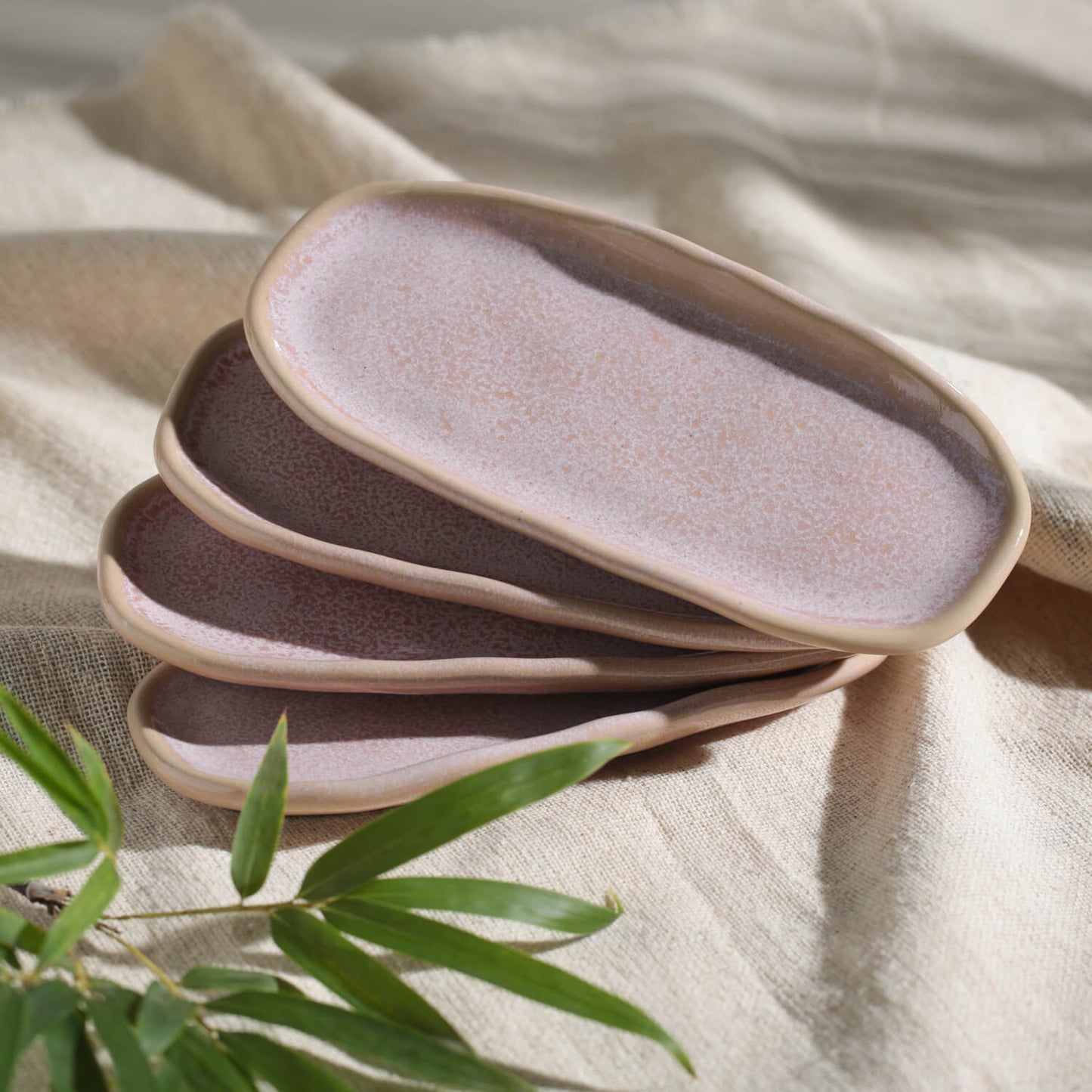 Shallow Organic Oval Platter Mini Set of 4