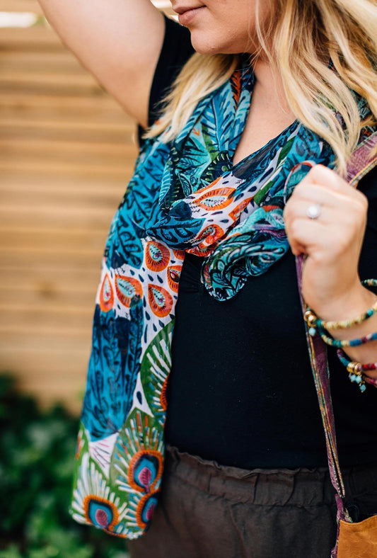 Peacock Pattern Scarf