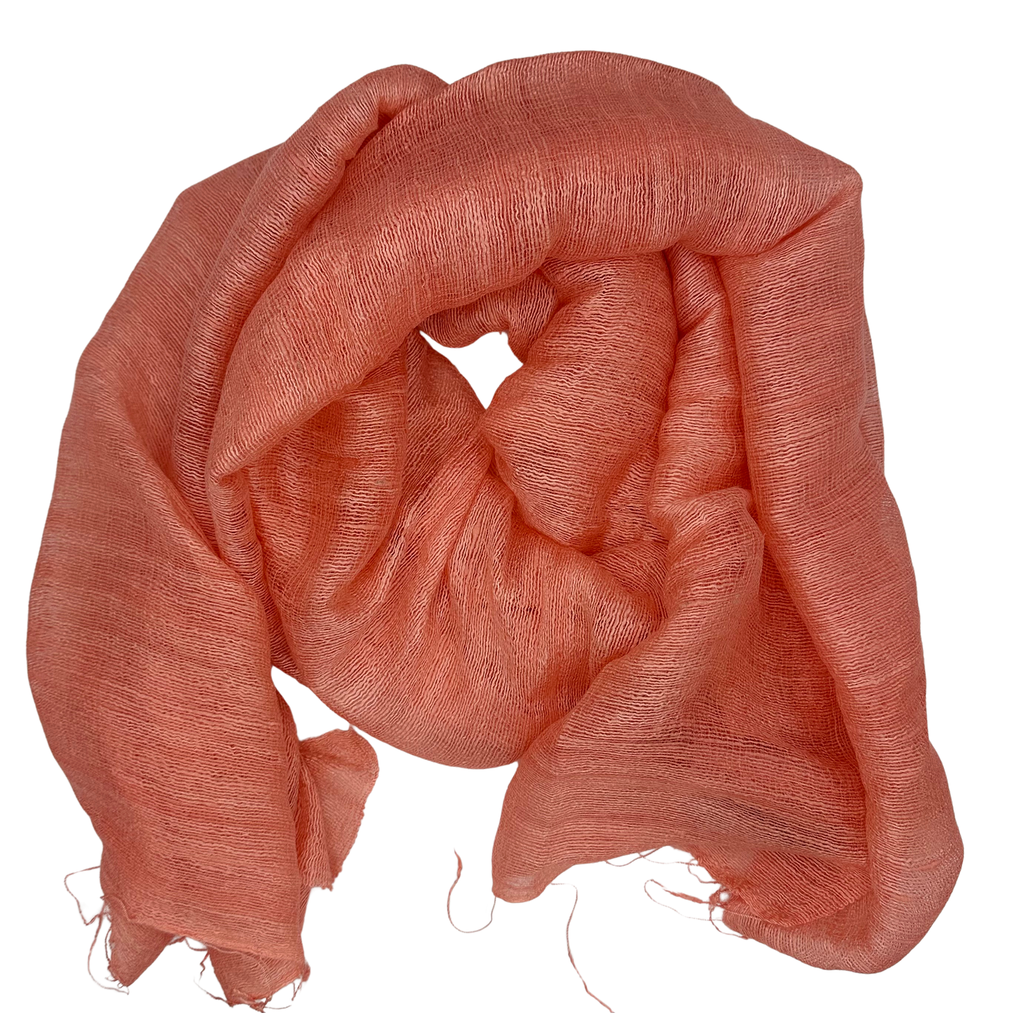 Handspun Silk Scarf - Peachy Pink