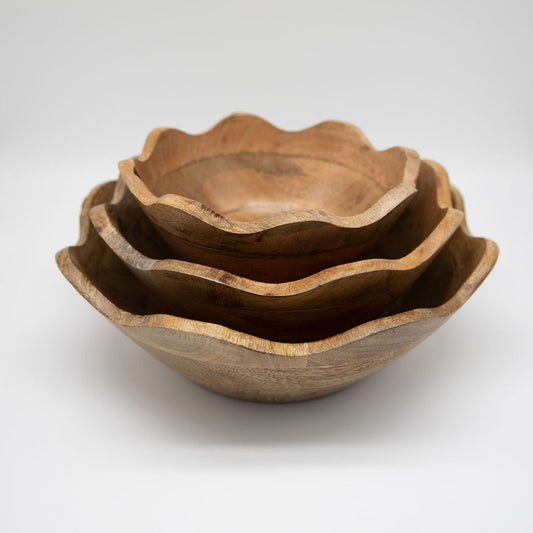 Scalloped Mangowood Bowls