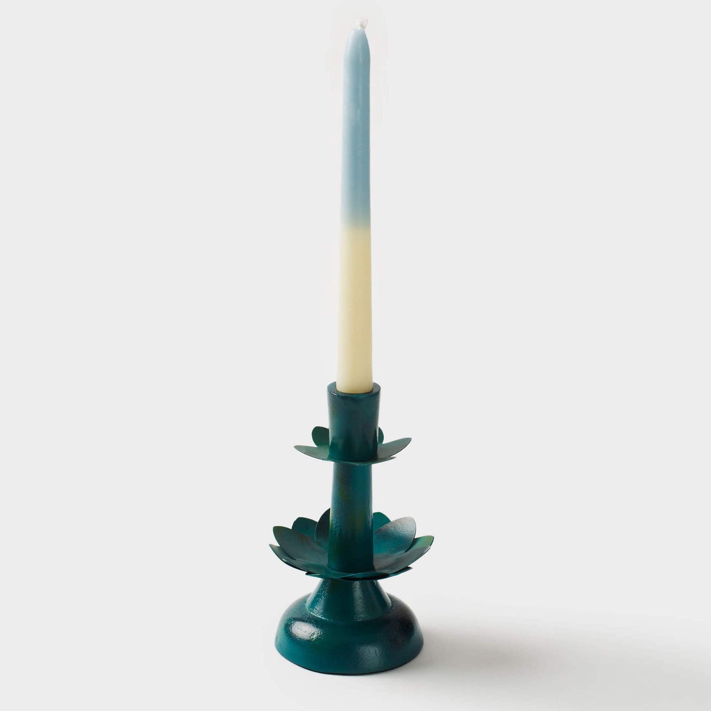 Green Lotus Bloom Tapered Candleholders