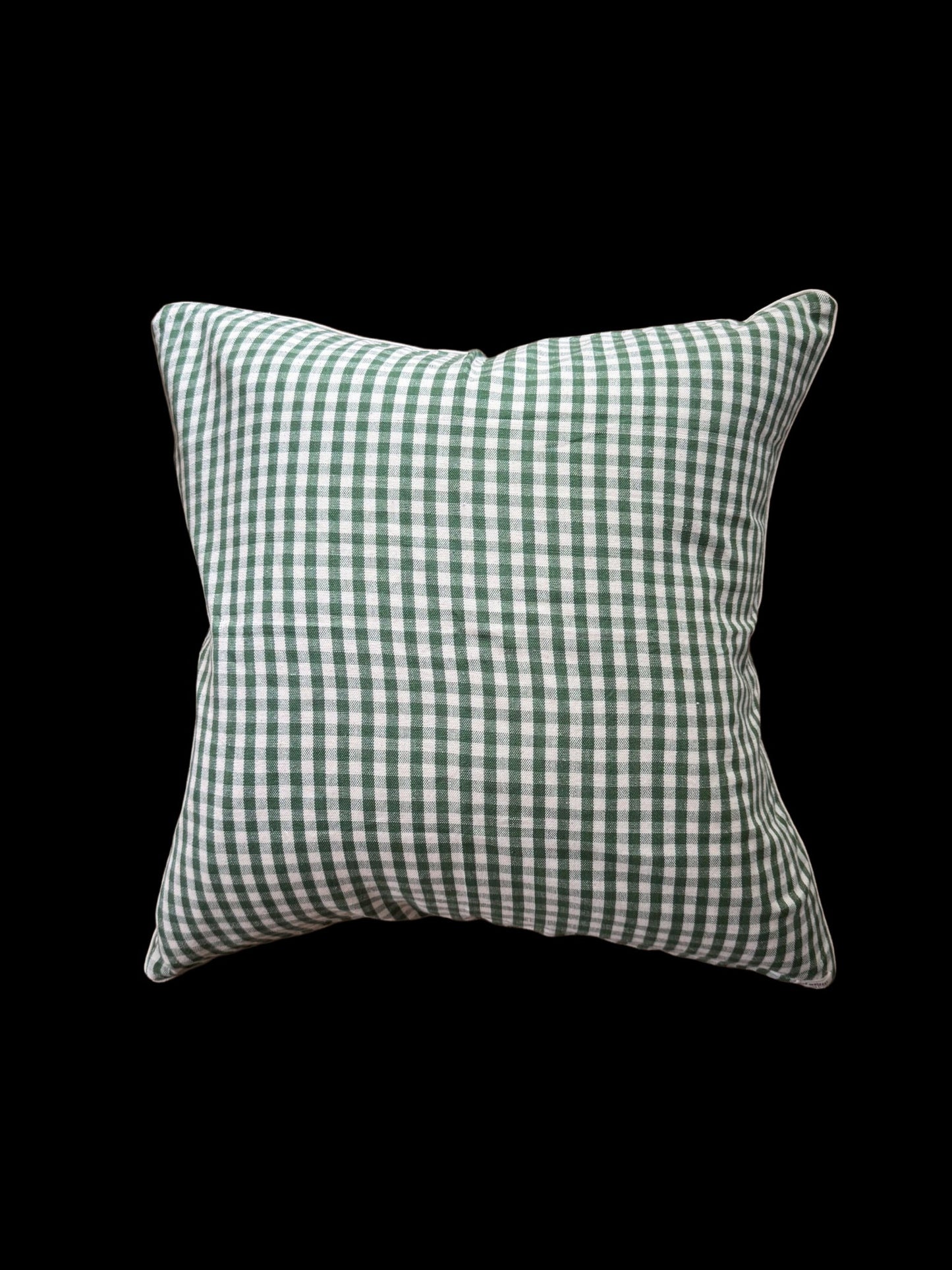 Olive Gingham Pillow Cover