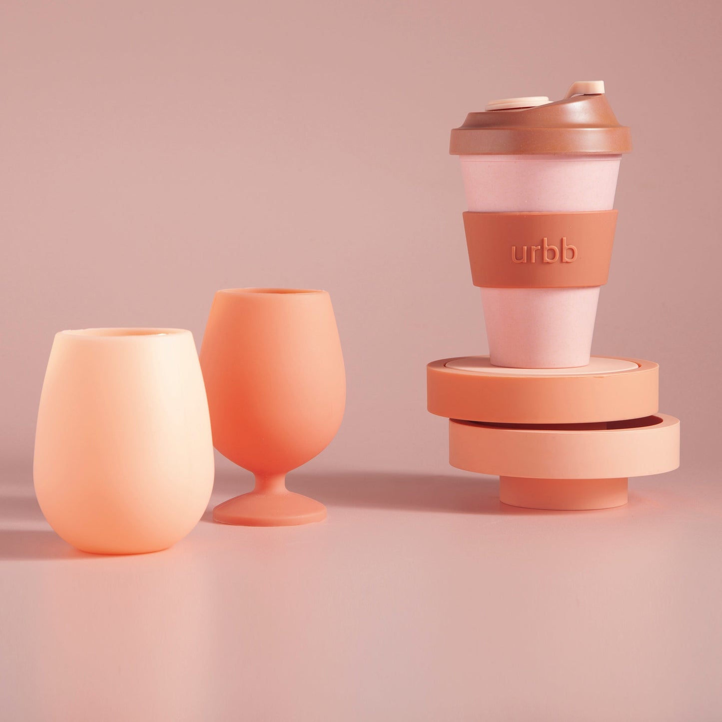 Terra + Peach | Stemm | Silicone Unbreakable Wine Glasses