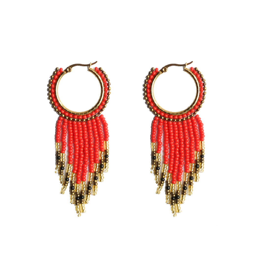 Fire Fringe Embera Earrings